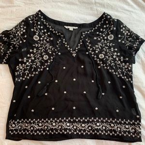 American Eagle Boho Embroidered Top